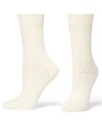 Hue Women's 2-Pack Knit Diamond Crew Socks