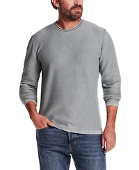 Weatherproof Vintage Men's Long Sleeve Crewneck Twill Stonewash Sweater