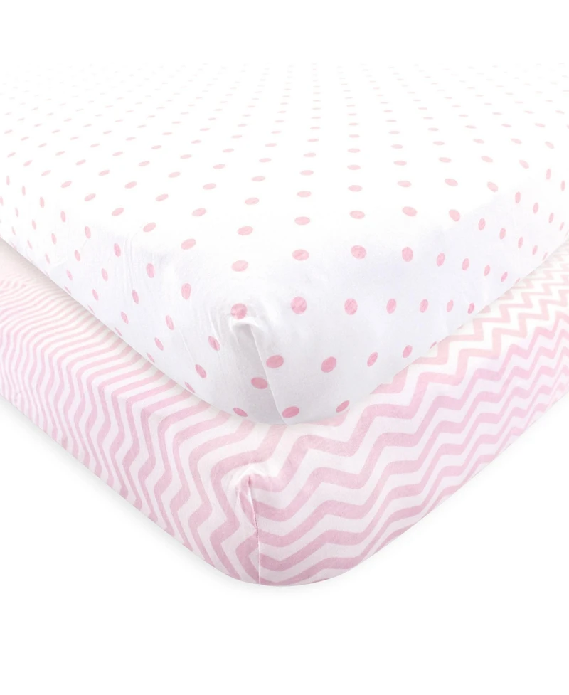 Luvable Friends Fitted Knit Crib Sheet, 2-Pack