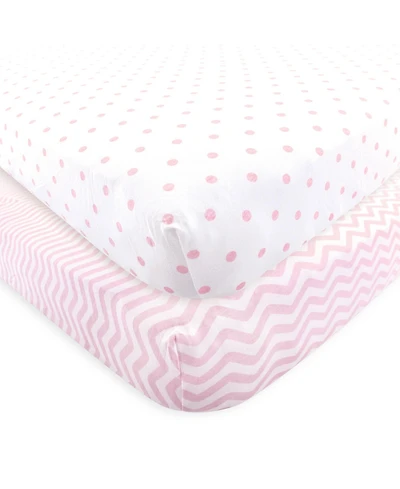 Luvable Friends Fitted Knit Crib Sheet, 2-Pack