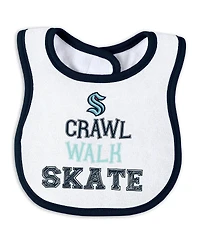 Wear by Erin Andrews Baby Boys and Girls 2-Piece Seattle Kraken Sleep Play Sleeper Set with Bib