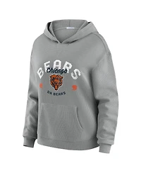 Wear by Erin Andrews Women's 2-Piece Gray Chicago Bears Waffle-Knit Long-Sleeve Hoodie and Lounge Pant Set