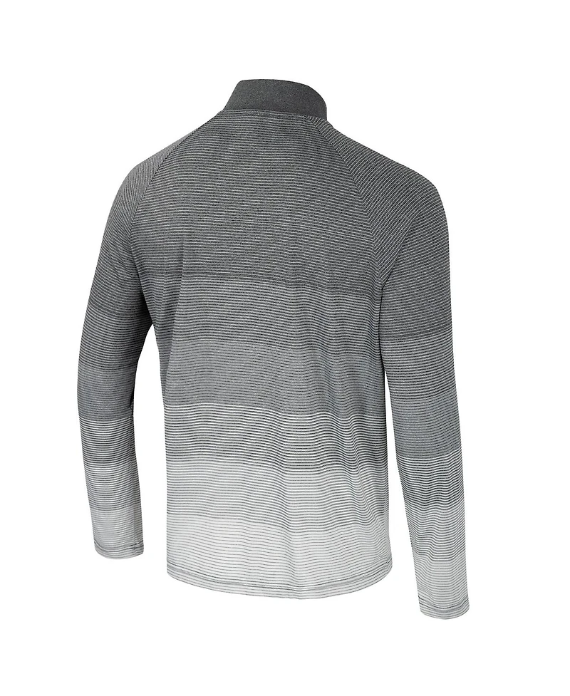 Colosseum Men's Gray Indiana Hoosiers Ai Striped Mesh Quarter-Zip Raglan Windshirt Jacket