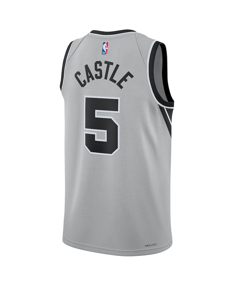 Jordan Men's and Women's Stephon Castle Silver San Antonio Spurs Swingman Jersey