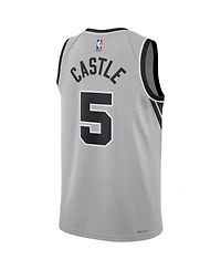 Jordan Men's and Women's Stephon Castle Silver San Antonio Spurs Swingman Jersey