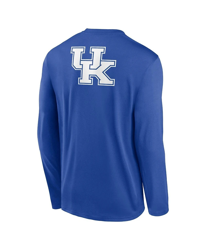 Nike Men's Royal Kentucky Wildcats Primetime Campus 2-Hit Legend Dri-fit Long Sleeve T-Shirt