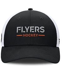 Fanatics Men's Black/White Philadelphia Flyers Authentic Pro Rink Lockup Adjustable Trucker Hat