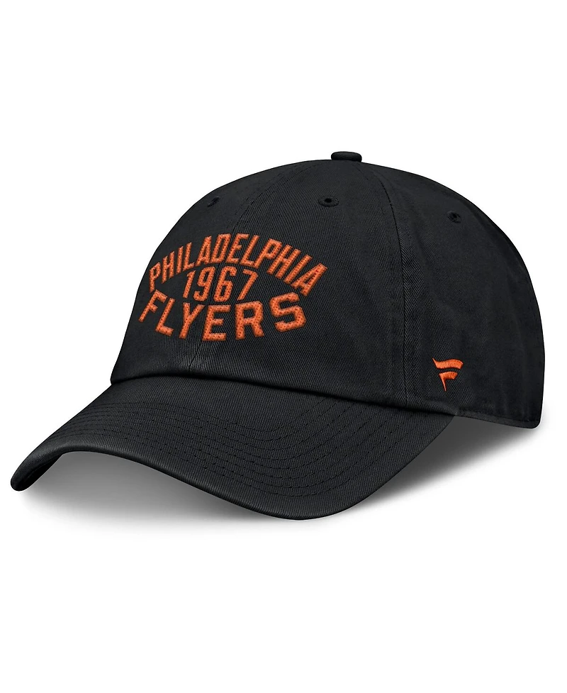 Fanatics Men's Black Philadelphia Flyers Fundamentals Archer Adjustable Hat