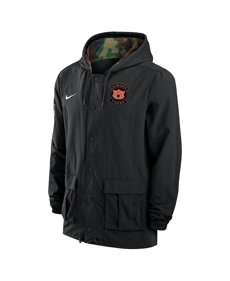 Nike Men's Black Auburn Tigers 2025 Ncaa Military Appreciation Full-Snap Jacket