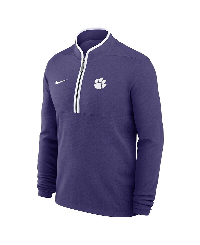 Nike Men's Purple Clemson Tigers Courtside Victory Dri-fit Half-Zip Pullover Sweatshirt
