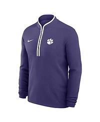 Nike Men's Purple Clemson Tigers Courtside Victory Dri-fit Half-Zip Pullover Sweatshirt