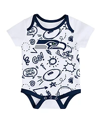 Outerstuff Baby Boys and Girls 3-Piece Seattle Seahawks All Day Play Bodysuit Set