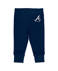 Wear by Erin Andrews Baby Boys and Girls 3-Piece Heather Gray/White/Navy Atlanta Braves Turn Me Around Bodysuits Pants Set