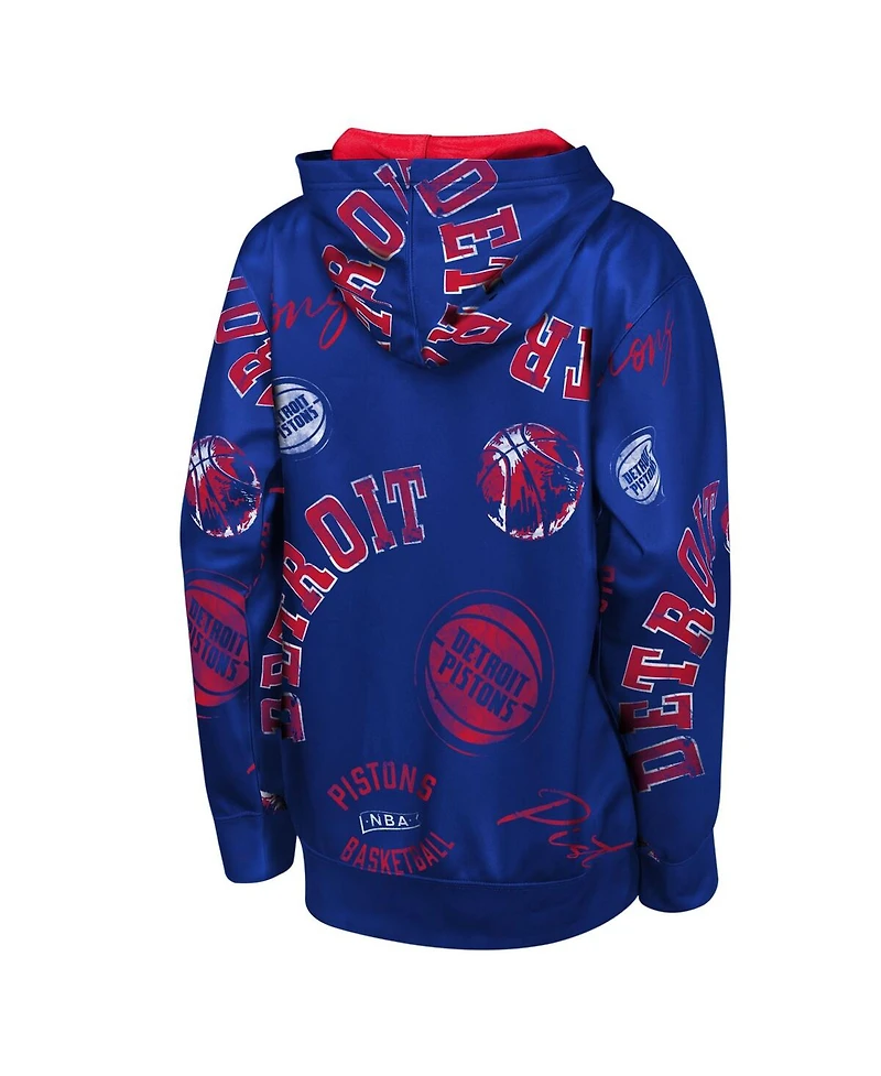 Outerstuff Big Boys and Girls Blue Detroit Pistons Moving Violation Hoodie
