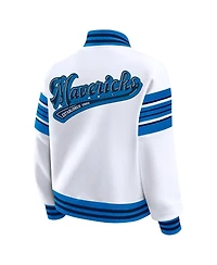 Wear by Erin Andrews Women's White Dallas Mavericks Full-Snap Fleece Sweatshirt Jacket