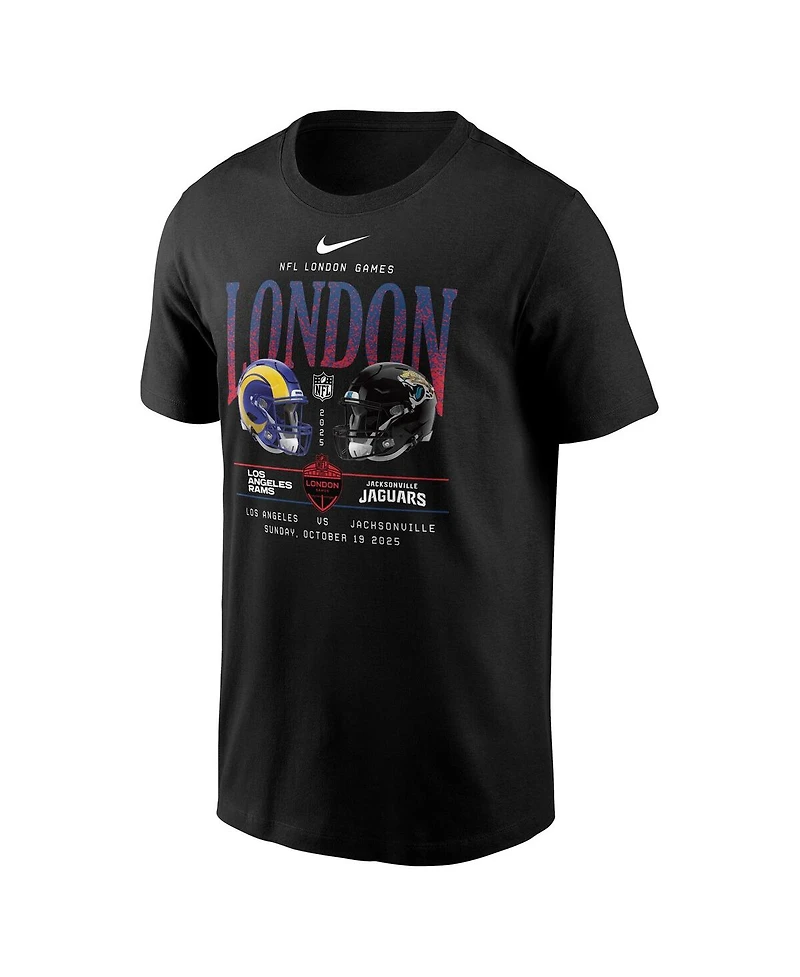 Nike Men's Black Los Angeles Rams vs. Jacksonville Jaguars International Games London 2025 T-Shirt