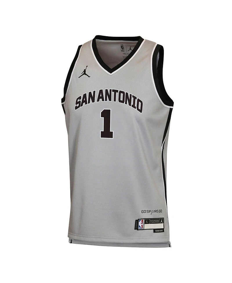 Jordan Big Boys and Girls Victor Wembanyama Silver San Antonio Spurs Swingman Jersey