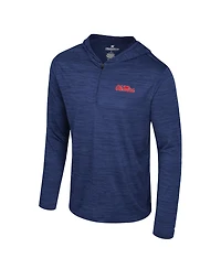 Colosseum Men's Navy Ole Miss Rebels Always Sunny Lightweight Quarter-Zip Hoodie