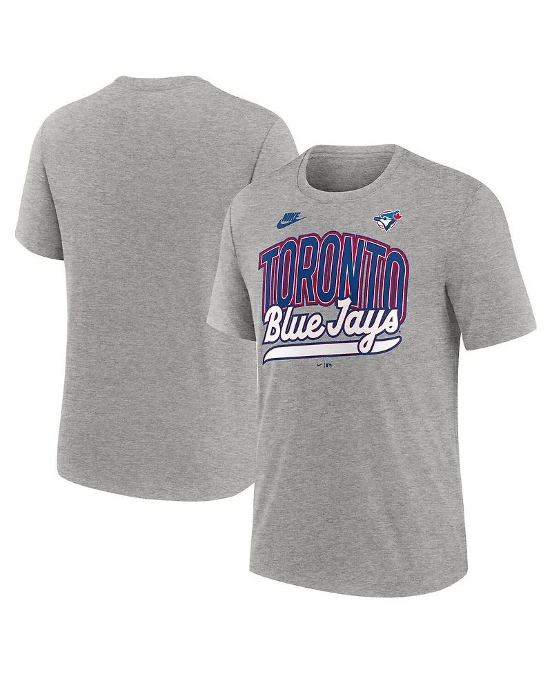 Nike Men's Heather Gray Toronto Blue Jays Cooperstown Collection Retro Tri-Blend T-Shirt