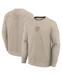 Fanatics Men's Tan Florida Panthers Authentic Pro Road Tri-Blend Sweatshirt