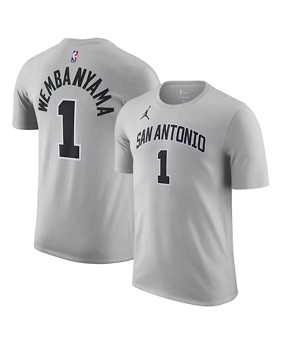 Jordan Men's and Women's Victor Wembanyama Silver San Antonio Spurs Name Number T-Shirt