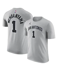 Jordan Men's and Women's Victor Wembanyama Silver San Antonio Spurs Name Number T-Shirt