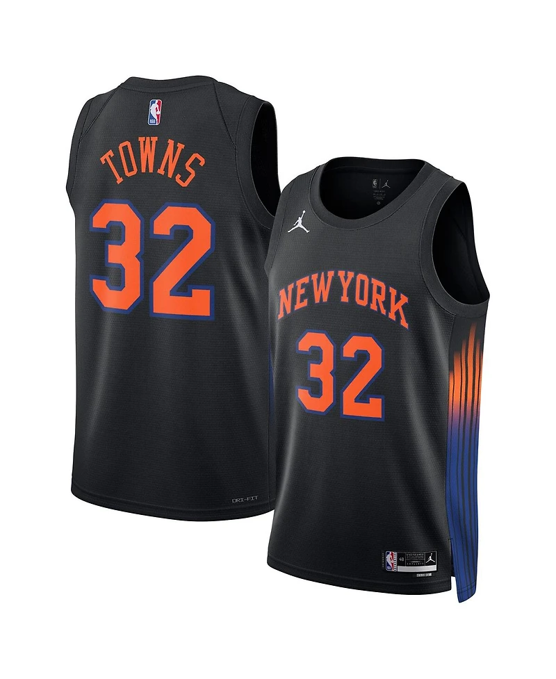 Jordan Men's and Women's Karl-Anthony Towns Black New York Knicks Swingman Jersey