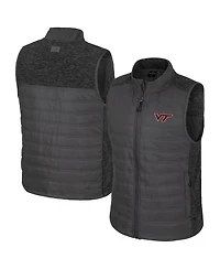 Colosseum Men's Charcoal Virginia Tech Hokies Nightman Full-Zip Puffer Vest