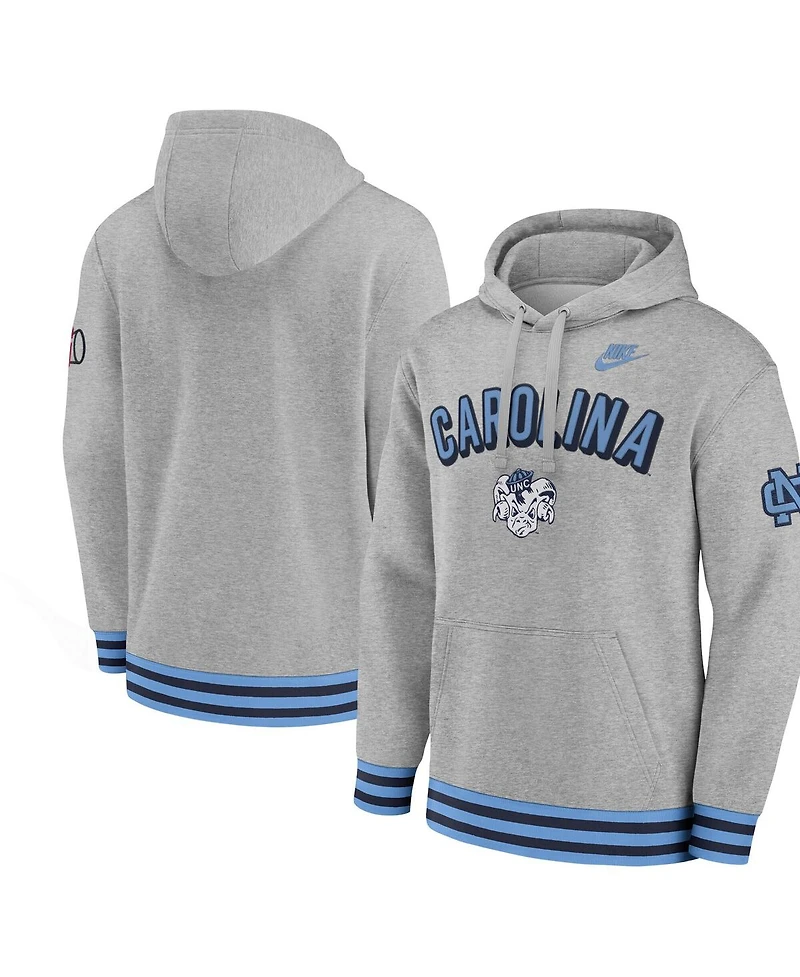 Nike Men's Heather Gray North Carolina Tar Heels Legacy Retro Pullover Hoodie