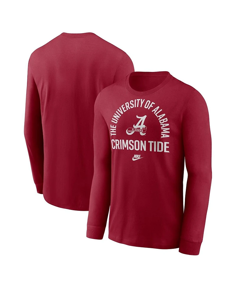 Nike Men's Crimson Alabama Tide Legacy Arched Logo Long Sleeve T-Shirt