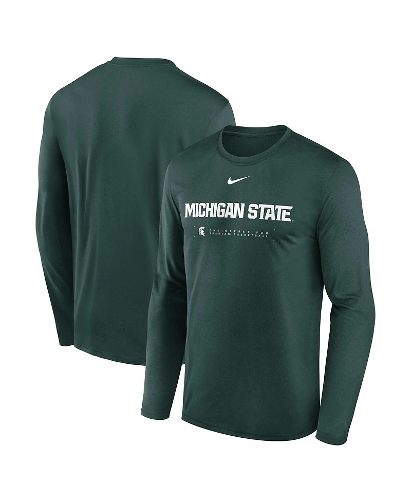 Nike Men's Green Michigan State Spartans 2025 Courtside Basketball Shootaround Legend Dri-fit Long Sleeve T-Shirt