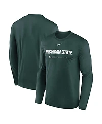 Nike Men's Green Michigan State Spartans 2025 Courtside Basketball Shootaround Legend Dri-fit Long Sleeve T-Shirt