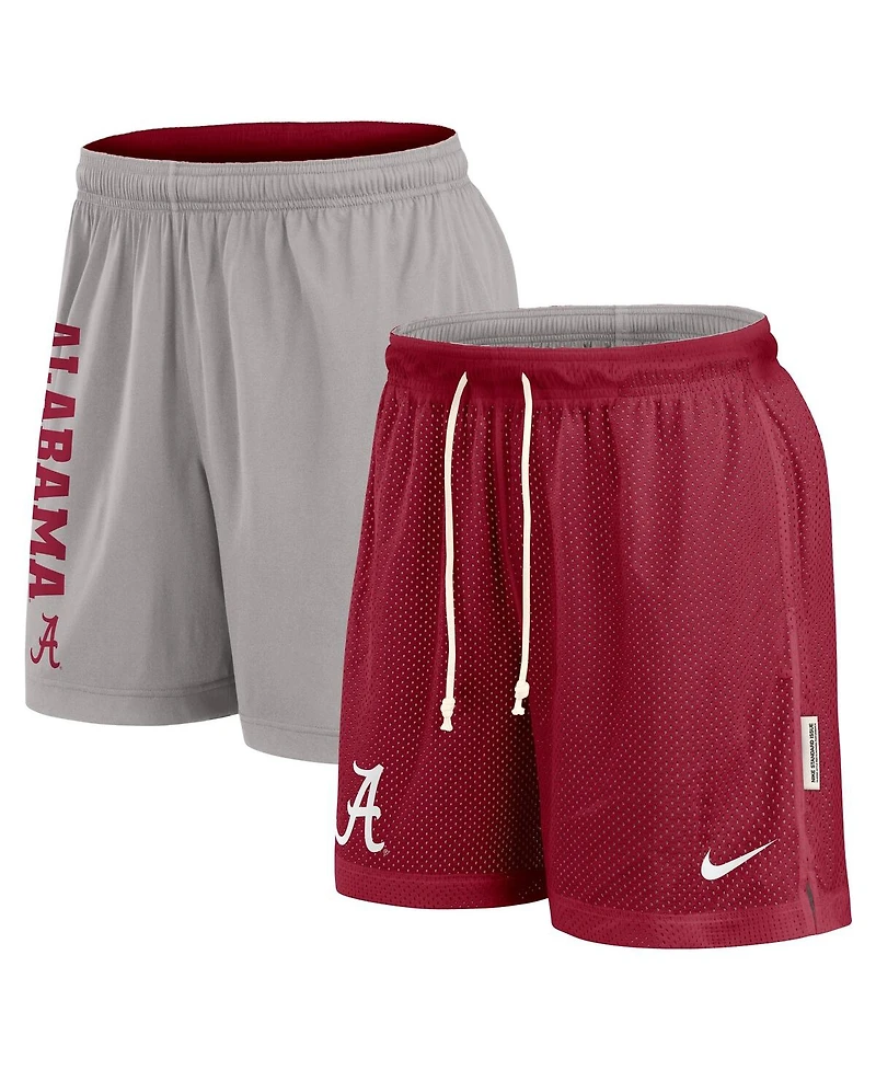 Nike Men's Crimson/Gray Alabama Crimson Tide Courtside Standard Issue Dri-fit Reversible Shorts
