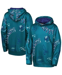Outerstuff Big Boys and Girls Teal Charlotte Hornets Moving Violation Hoodie