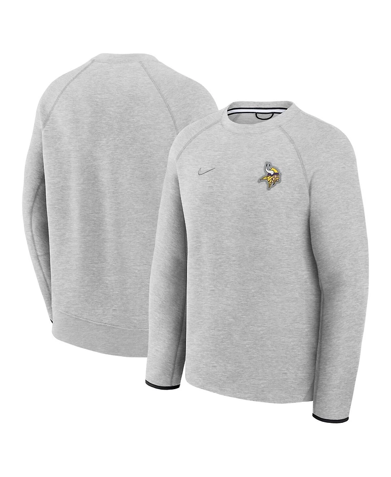 Nike Men's Heather Gray Minnesota Vikings Tech Fleece Raglan Sweatshirt