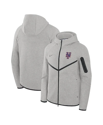 Nike Men's Heather Charcoal New York Mets Tech Fleece Windrunner Full-Zip Hoodie Jacket