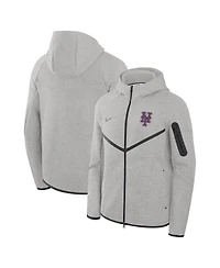 Nike Men's Heather Charcoal New York Mets Tech Fleece Windrunner Full-Zip Hoodie Jacket