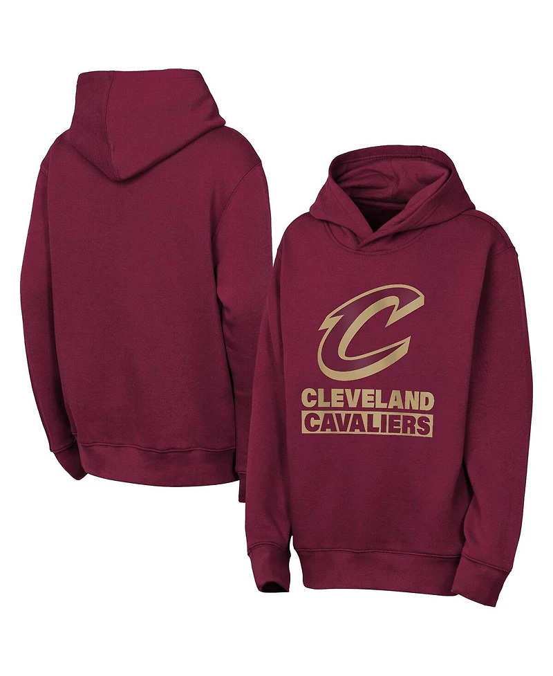 Outerstuff Big Boys and Girls Wine Cleveland Cavaliers Back to the Basics Hoodie Sweatshirt