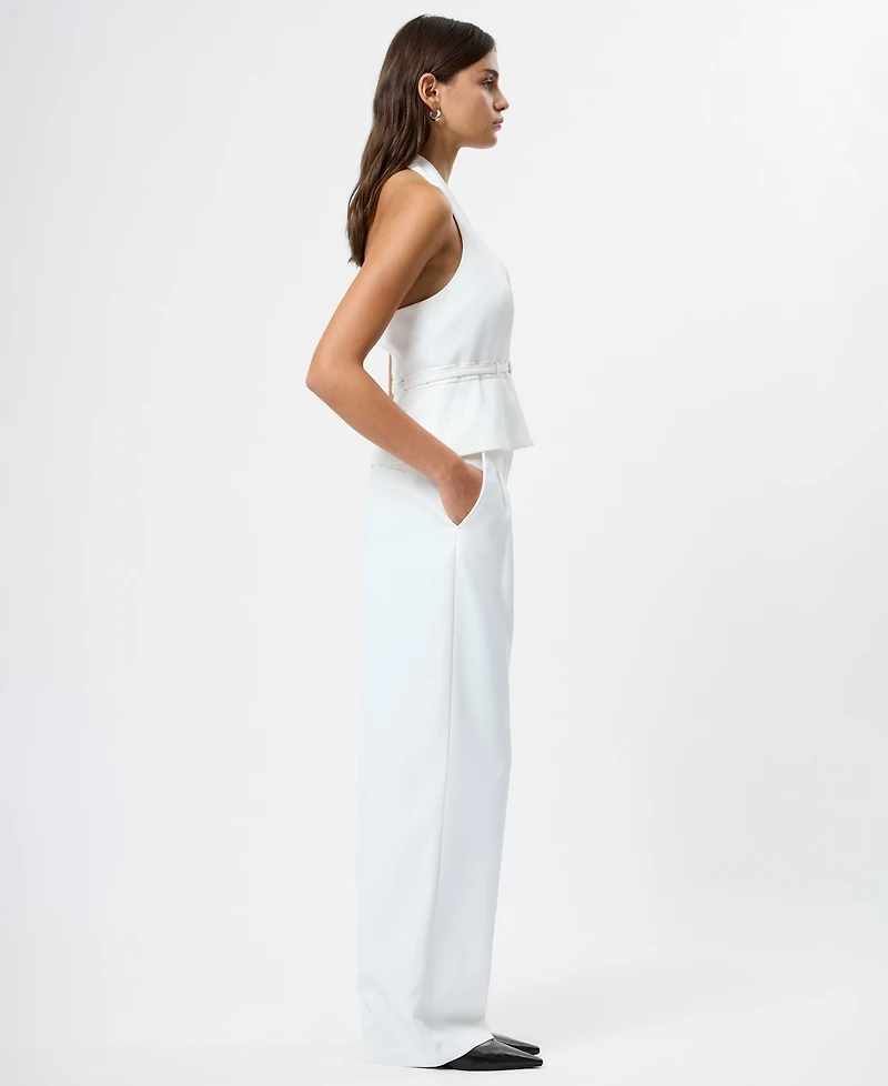 French Connection Women's Harry Suiting Belted Halter V-Neck Top