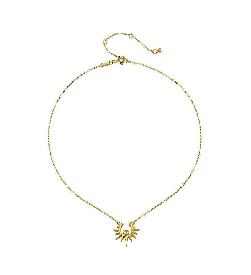 Satya Jewelry Unveiling Dreams White Topaz Starburst Necklace