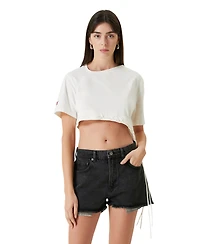 Pcfg Women's Free Heaven Cotton Crop String T-Shirt