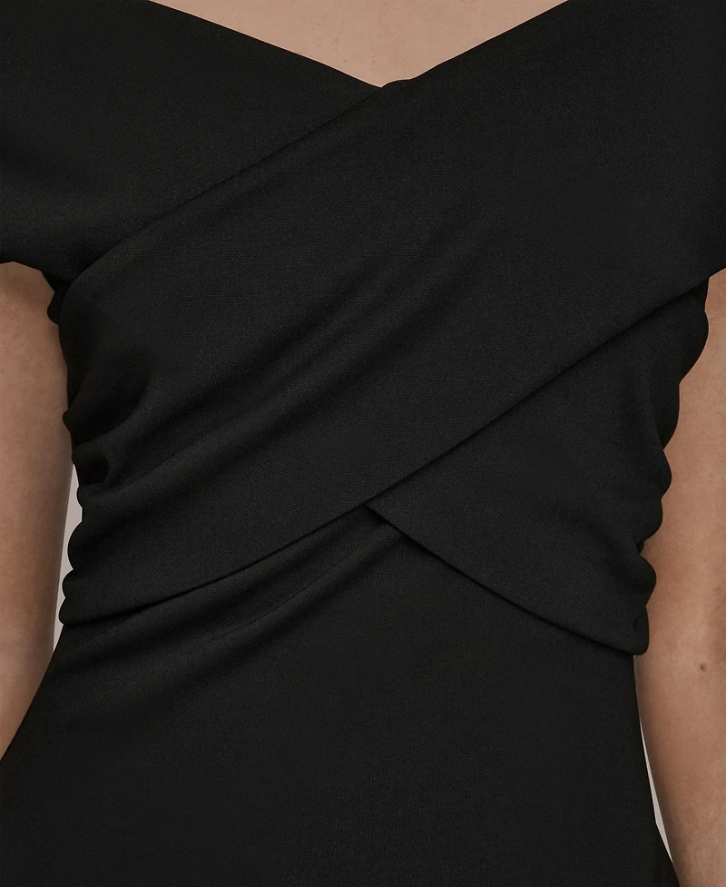 Donna Karan New York Women's Criss-Cross Off-Shoulder Dress
