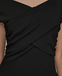 Donna Karan New York Women's Criss-Cross Off-Shoulder Dress