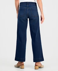 Style & Co Petite Pull-On Shaping High-Rise Wide-Leg Jeans, Macy's Exclusive