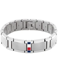 Tommy Hilfiger Men's Silver-Tone Stainless Steel Adjustable Bracelet