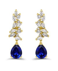 Christian Siriano New York Gold Plated Marquise Cubic Zirconia Cluster Drop Earrings