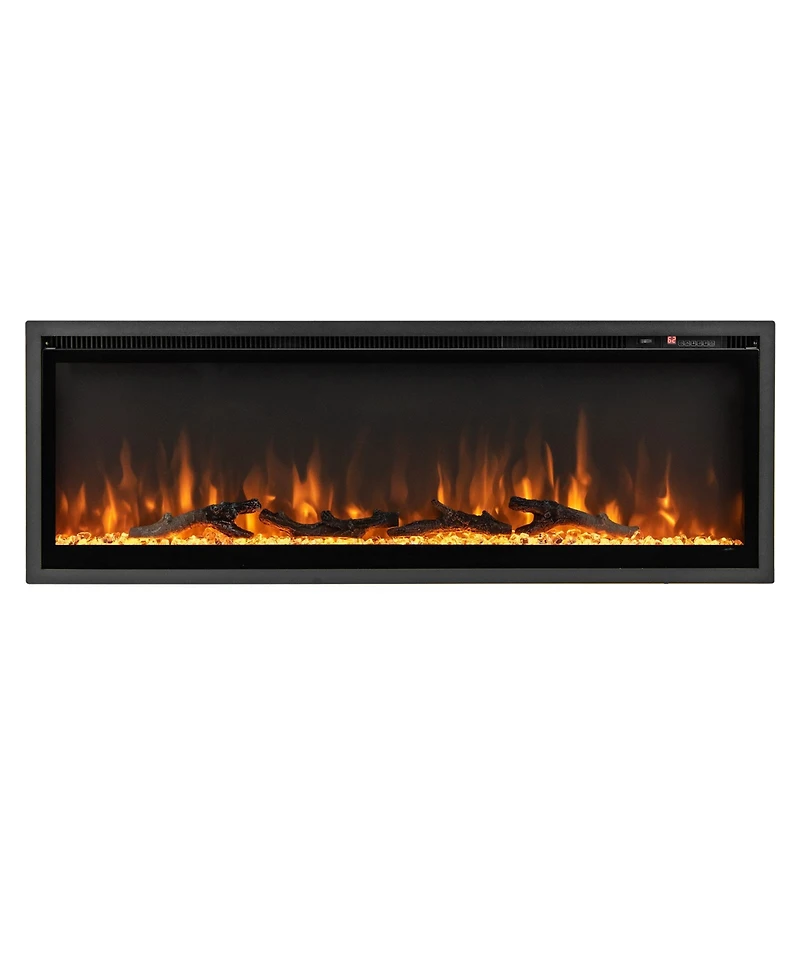 Sugift 50 Inches Electric Fireplace in-Wall Recessed with Remote Control and Adjustable Color and Brightness