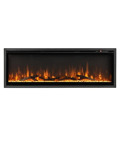 Sugift 50 Inches Electric Fireplace in-Wall Recessed with Remote Control and Adjustable Color and Brightness