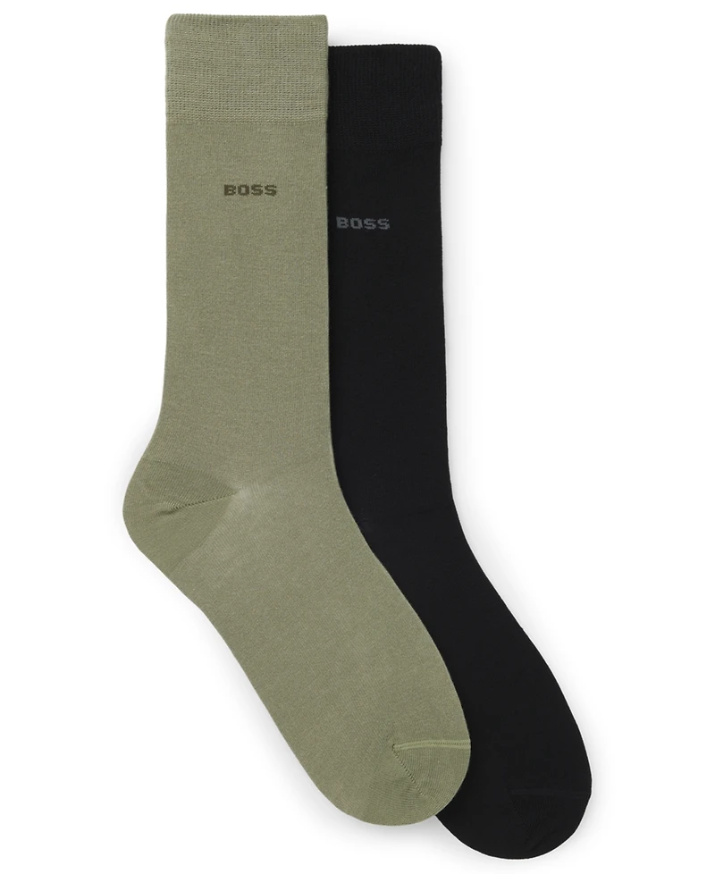 Hugo Boss Men's 2-Pack Uniform Color Solid Socks