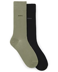 Hugo Boss Men's 2-Pack Uniform Color Solid Socks